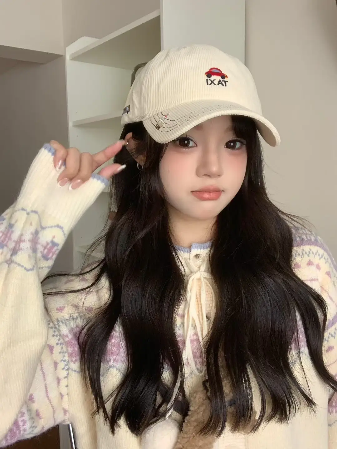Tan Embroidered Baseball Cap with Cute Design — feature 3