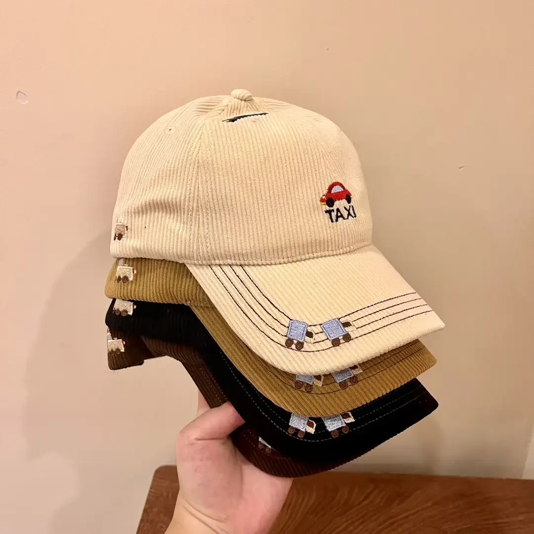 Tan Embroidered Baseball Cap with Cute Design — feature 7