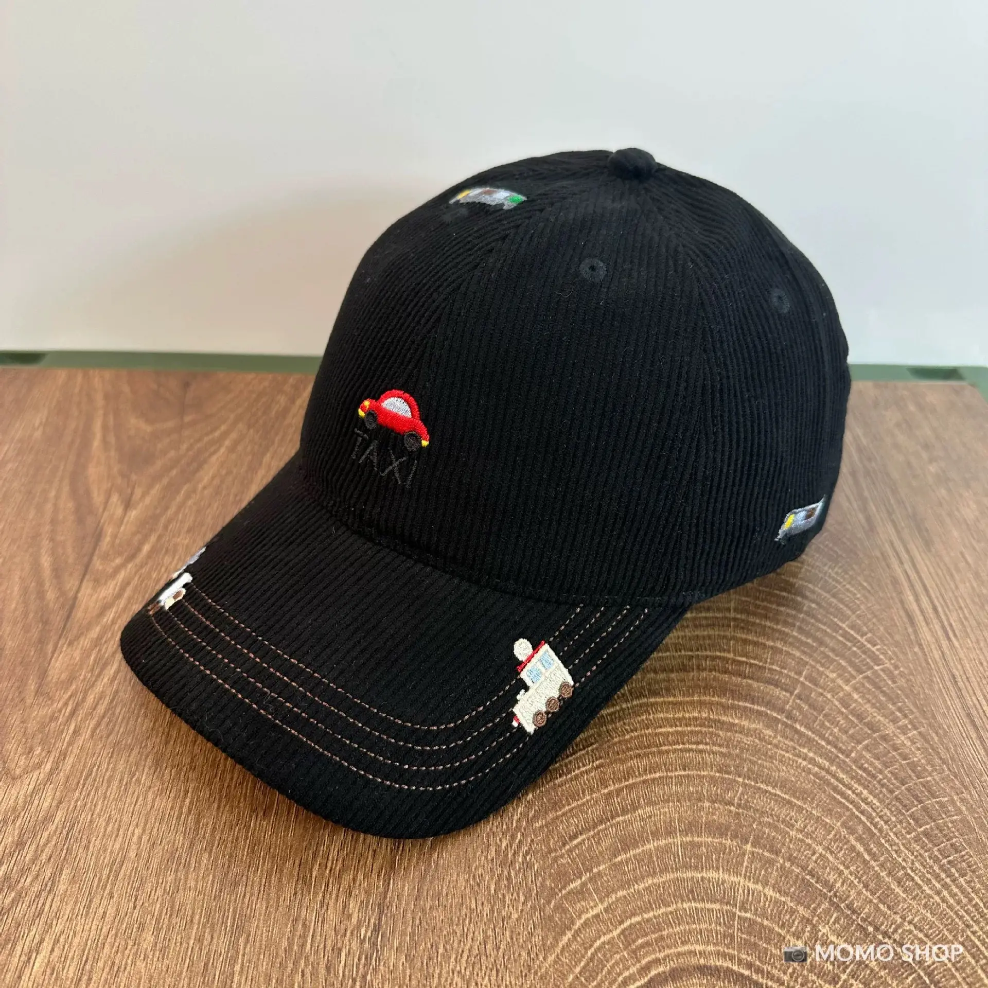 Tan Embroidered Baseball Cap with Cute Design - Image 2