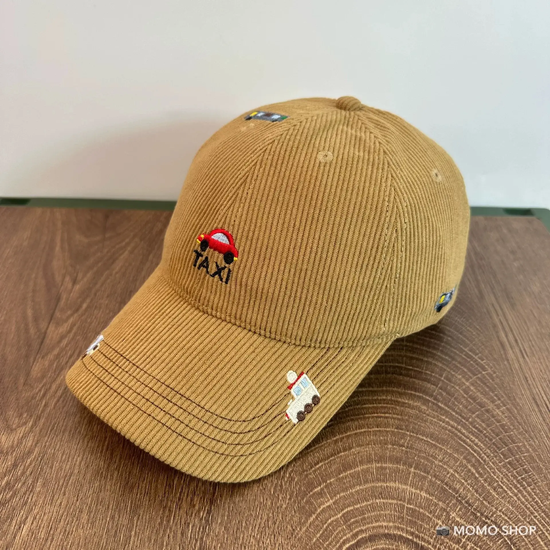 Tan Embroidered Baseball Cap with Cute Design - Image 3