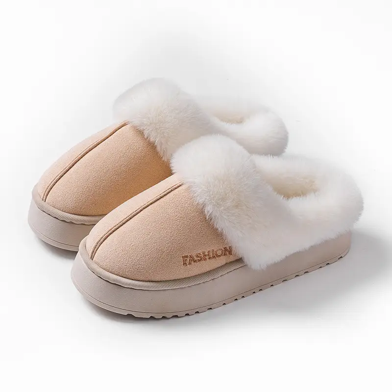 Plush Thickeneded Warm Cotton Slippers for Women 2025 New Winter Outer Wear Cotton Shoes Home Indoor Soft-Soled Plush Slippers