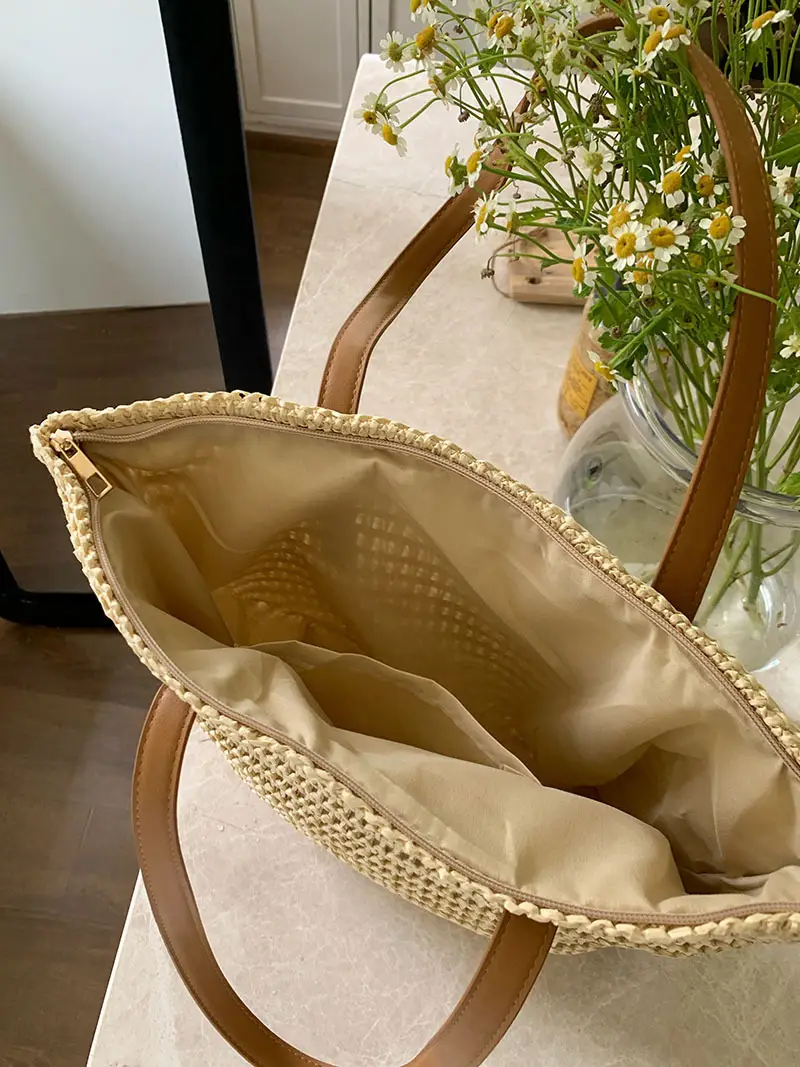 Women Straw Woven Large Cap Bag 2025 — feature 8