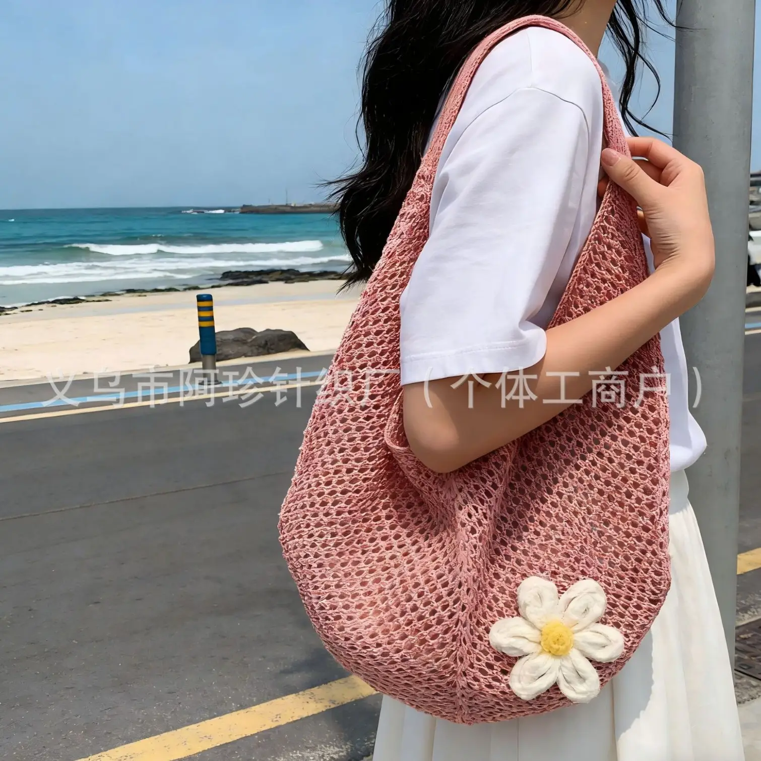 Women's Straw Flower Bag Large Capacity Beach Travel - Image 3