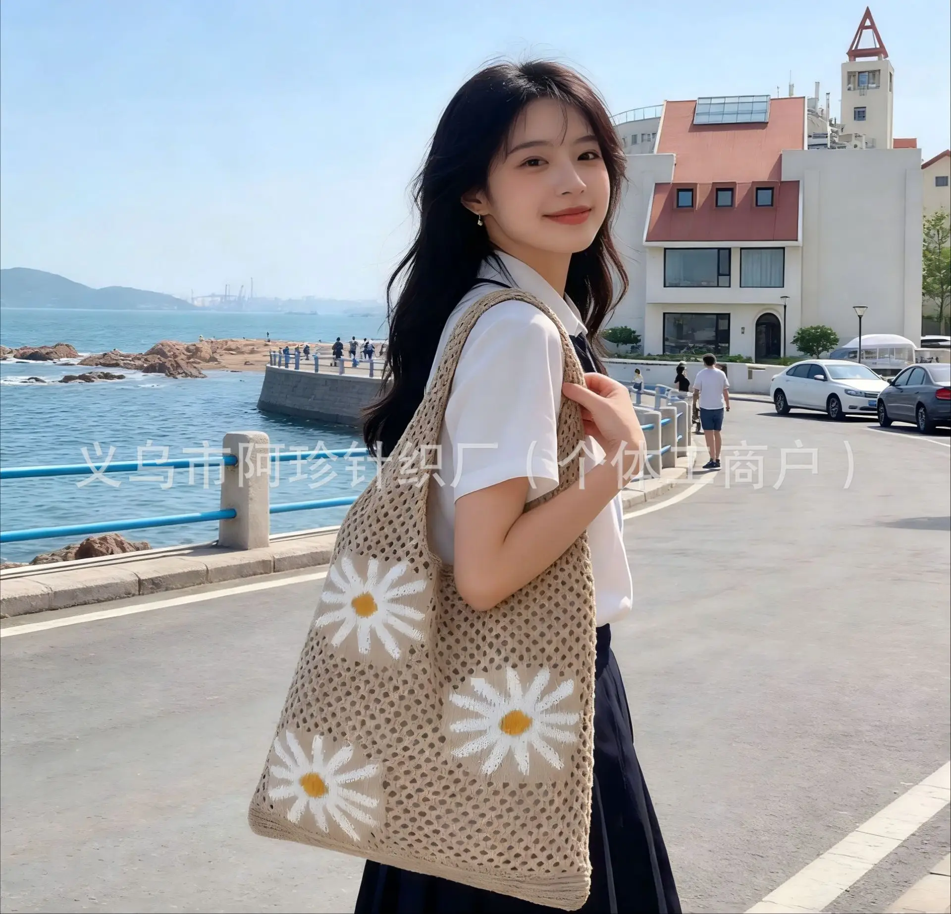 Women's Straw Flower Bag Large Capacity Beach Travel - Image 13