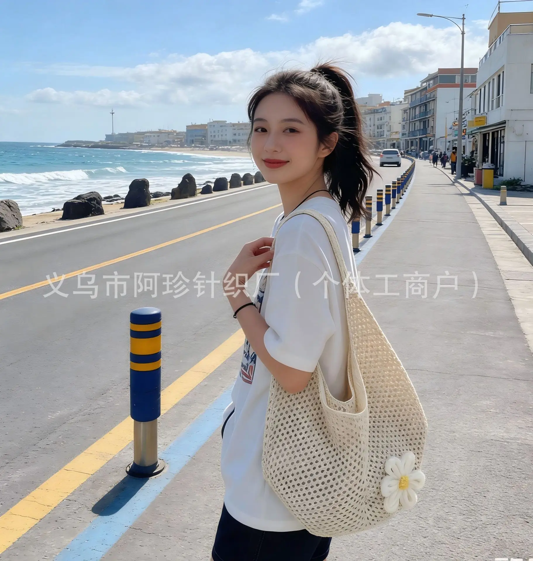 Women's Straw Flower Bag Large Capacity Beach Travel - Image 6