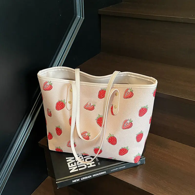 2025 Cherry Print Shoulder Crossbody Tote Bag - Image 8