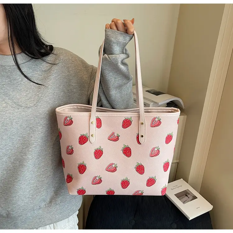 2025 Cherry Print Shoulder Crossbody Tote Bag — feature 16