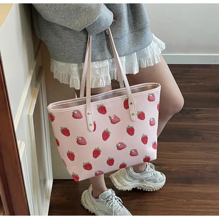 2025 Cherry Print Shoulder Crossbody Tote Bag — feature 20