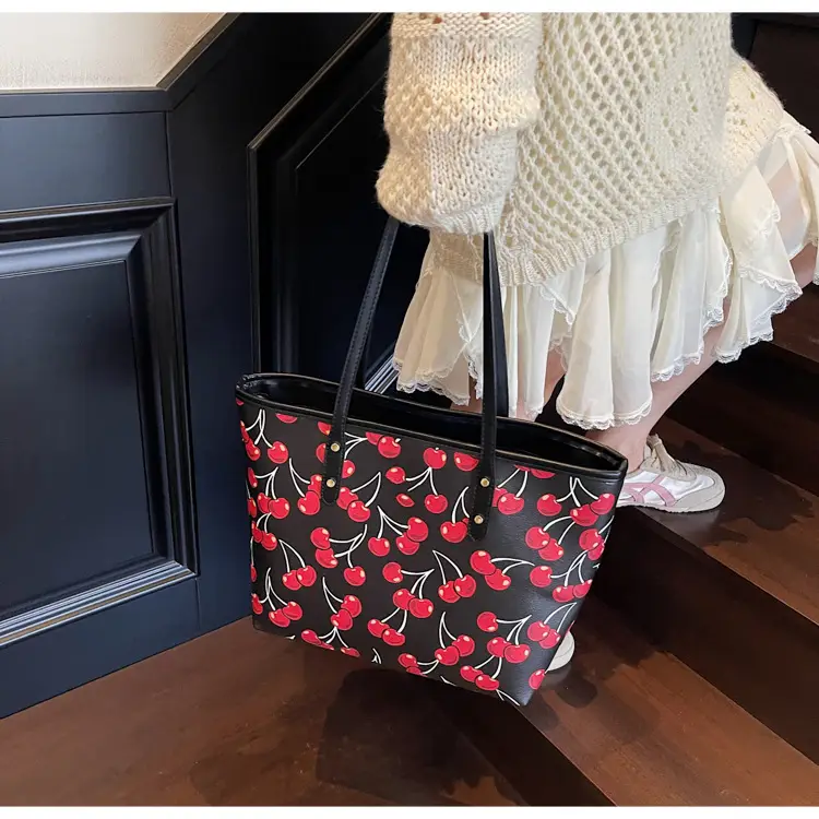 2025 Cherry Print Shoulder Crossbody Tote Bag — feature 28