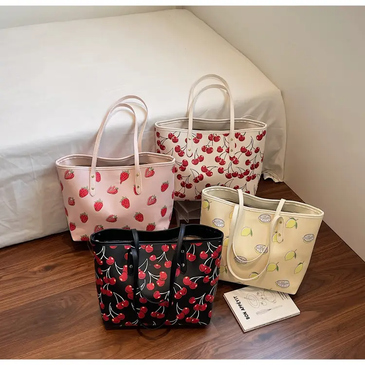 2025 Cherry Print Shoulder Crossbody Tote Bag — feature 3