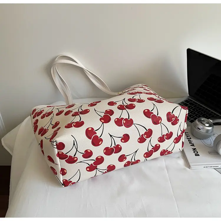 2025 Cherry Print Shoulder Crossbody Tote Bag — feature 5