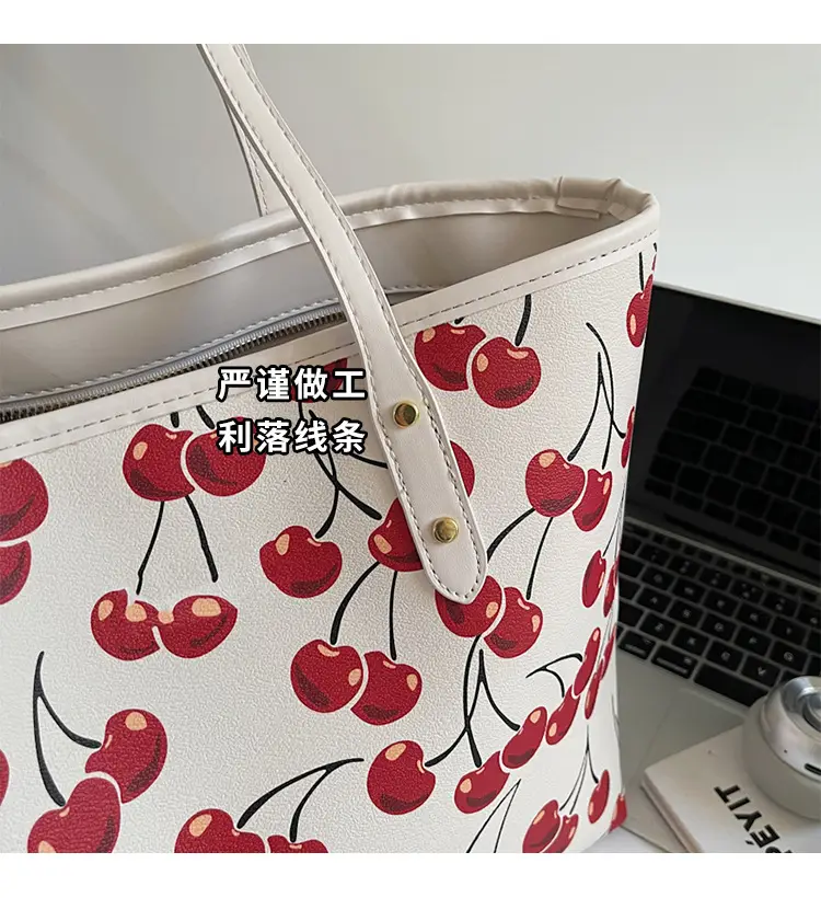 2025 Cherry Print Shoulder Crossbody Tote Bag — feature 6
