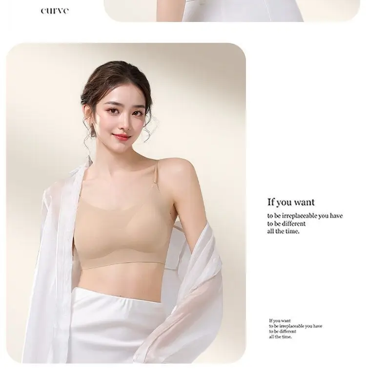Summer Specializes in Cool-Feeling Small Ice Cups, Thin-Shouldered Ice Silk Zero-Degree Bras, Breathable Side-Closing, Wire-Free, Thin Intimates for Women — feature 23