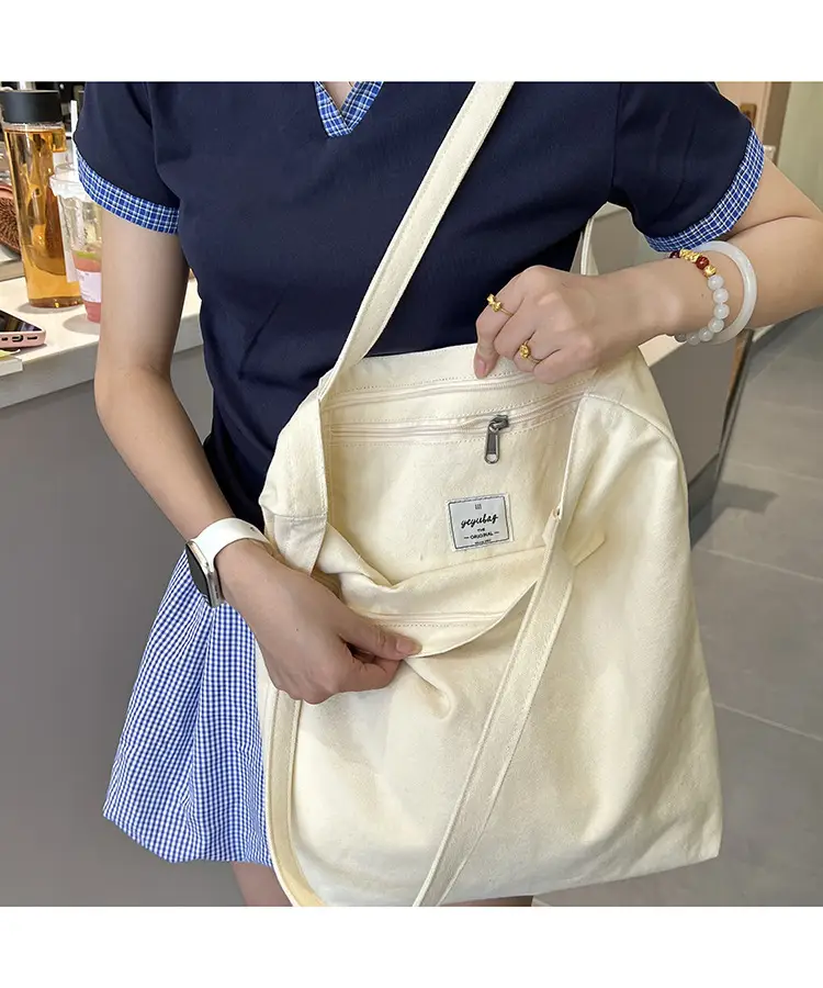 Japanese Style Canvas Shoulder Bag Large Capacity Women — feature 16