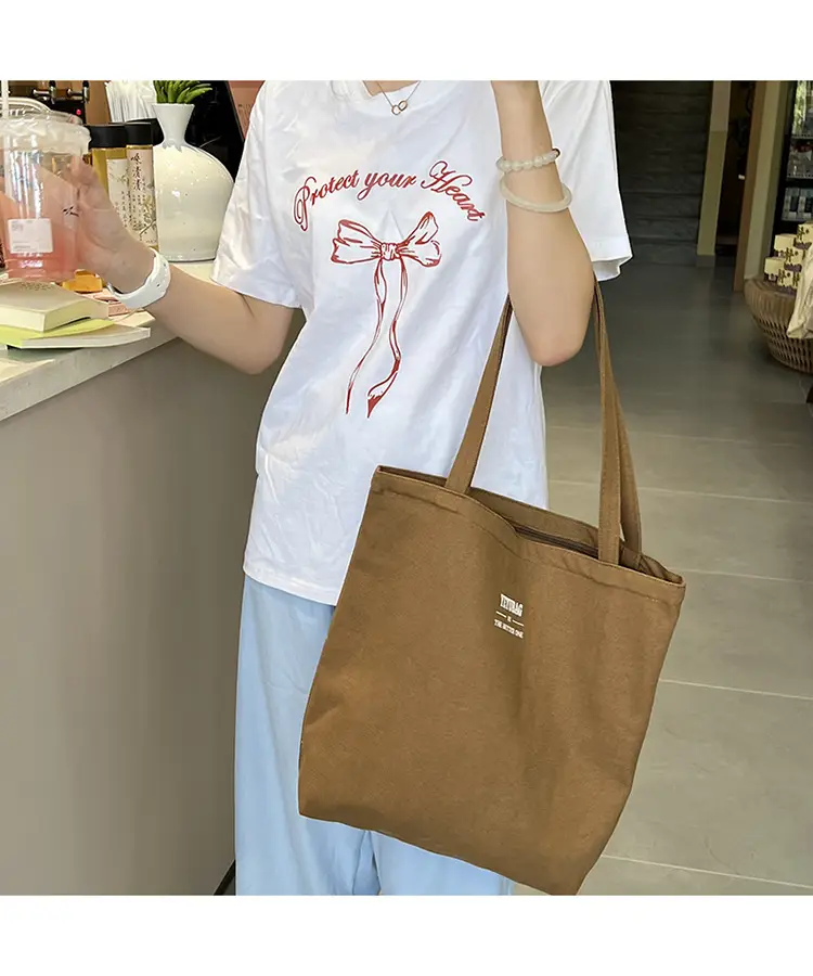 Japanese Style Canvas Shoulder Bag Large Capacity Women — feature 19