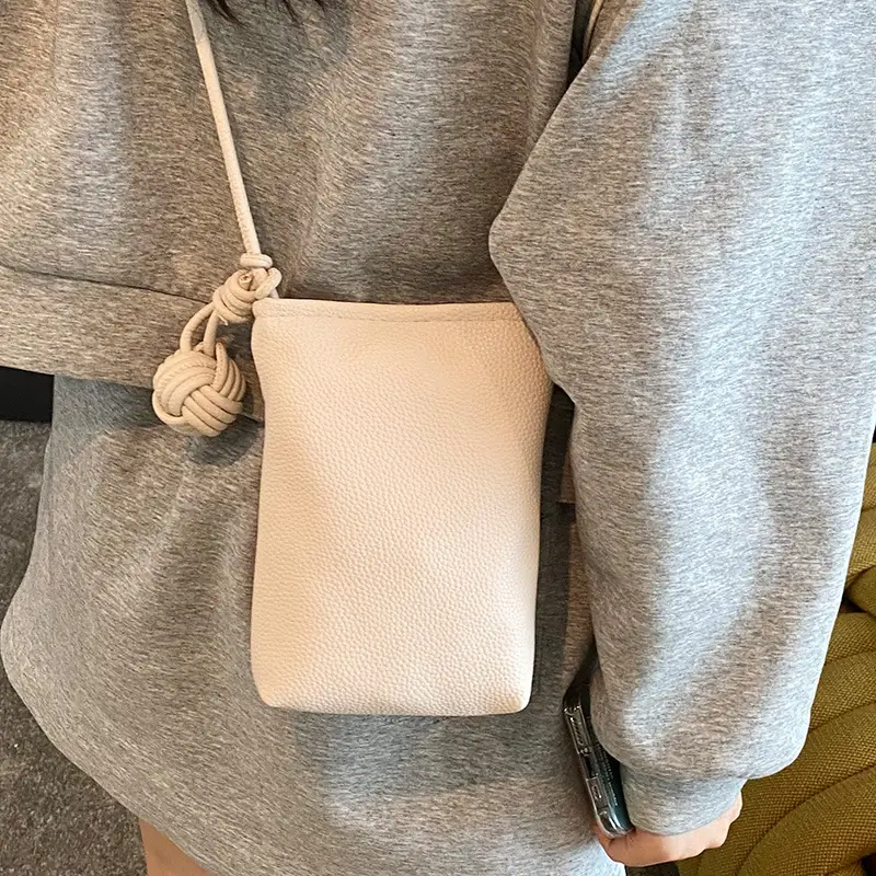 Women Cross Body Mini Phone Bag Beige 2025