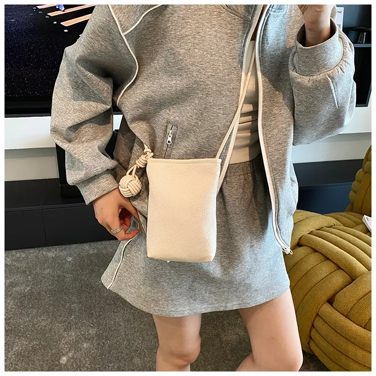 Women Cross Body Mini Phone Bag Beige 2025 — feature 17