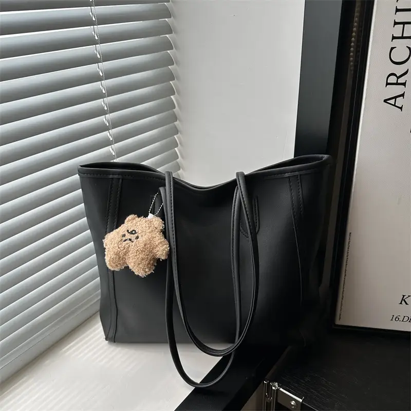Korean Style Armpit Bag with Pom Pom Charm - Image 10