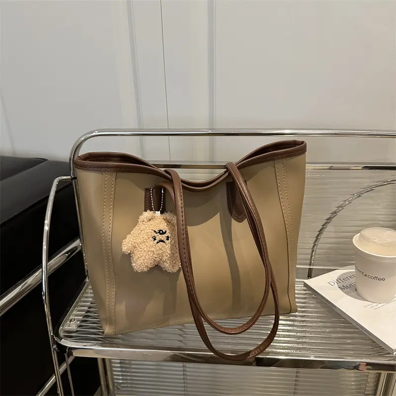 Korean Style Armpit Bag with Pom Pom Charm - Image 12