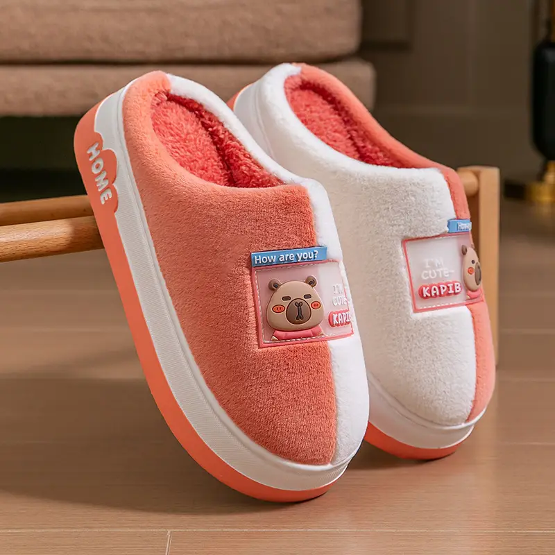 2025 New Plush Cotton Winter Slippers Women Men - Image 2