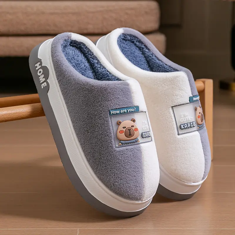2025 New Plush Cotton Winter Slippers Women Men - Image 5