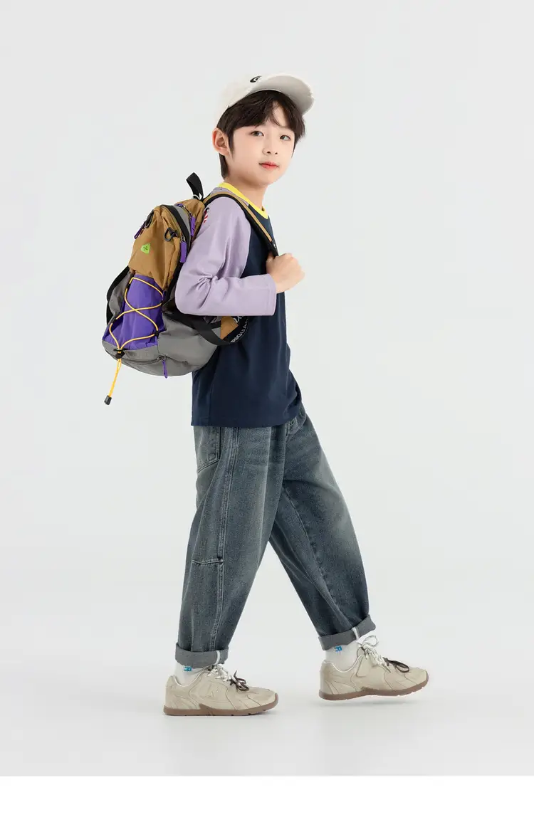 Duoduo Boys Long Sleeve T-Shirt Green Grey Rolling — feature 50