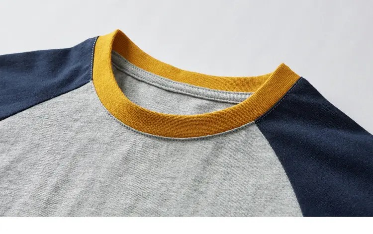 Duoduo Boys Long Sleeve T-Shirt Green Grey Rolling — feature 56