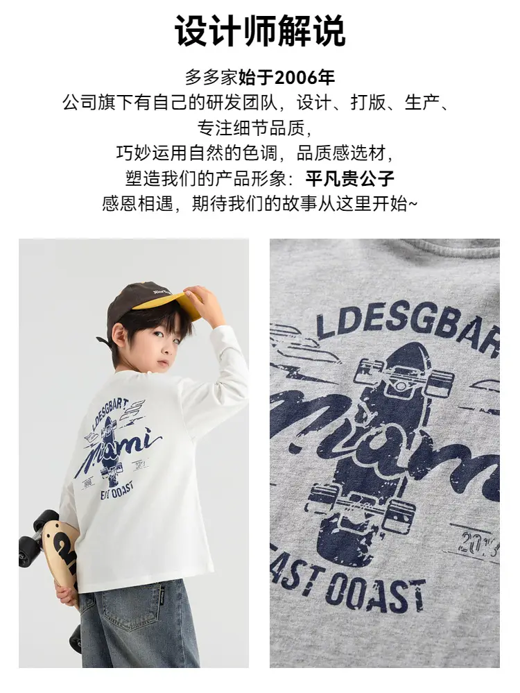 Boys Long Sleeve T-Shirt Sweatpants Set Miami Print 2025 — feature 10