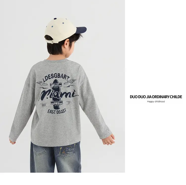Boys Long Sleeve T-Shirt Sweatpants Set Miami Print 2025 — feature 61