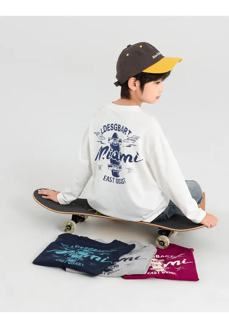Boys Long Sleeve T-Shirt Sweatpants Set Miami Print 2025 — feature 9