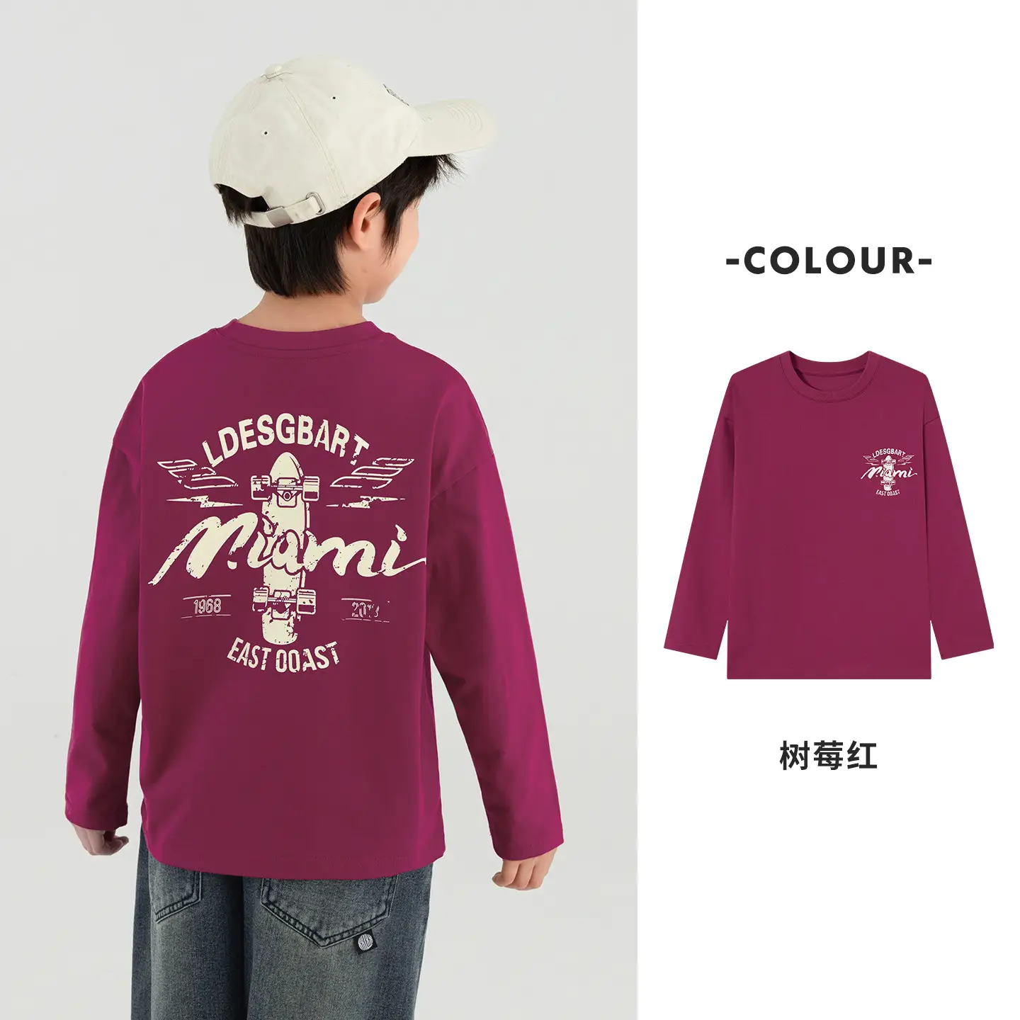 Boys Long Sleeve T-Shirt Sweatpants Set Miami Print 2025 - Image 4