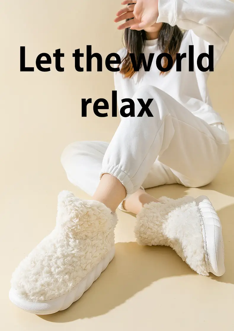 Cloud-Like Comfort Cotton Slippers with Heel Cover for Women, Autumn and Winter 2026 New Style Indoor Home Couple Thick-Soled Plush Cotton Shoes for Men Winter — feature 1
