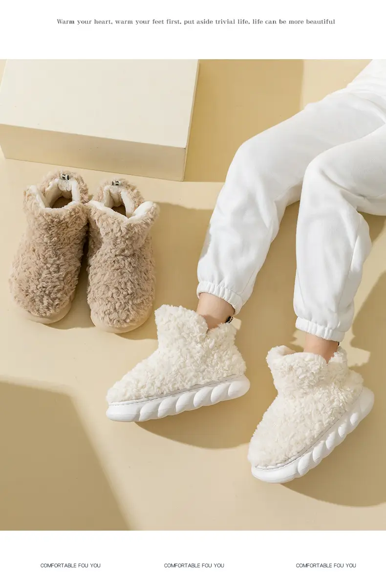 Cloud-Like Comfort Cotton Slippers with Heel Cover for Women, Autumn and Winter 2026 New Style Indoor Home Couple Thick-Soled Plush Cotton Shoes for Men Winter — feature 13