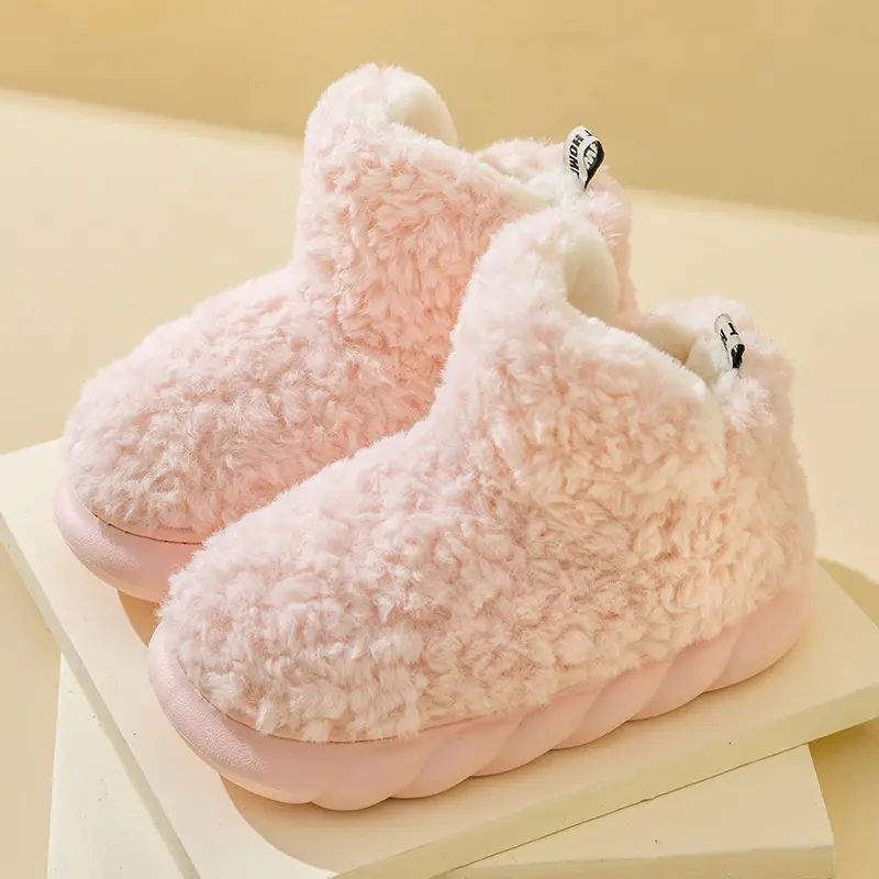 Cloud-Like Comfort Cotton Slippers with Heel Cover for Women, Autumn and Winter 2026 New Style Indoor Home Couple Thick-Soled Plush Cotton Shoes for Men Winter