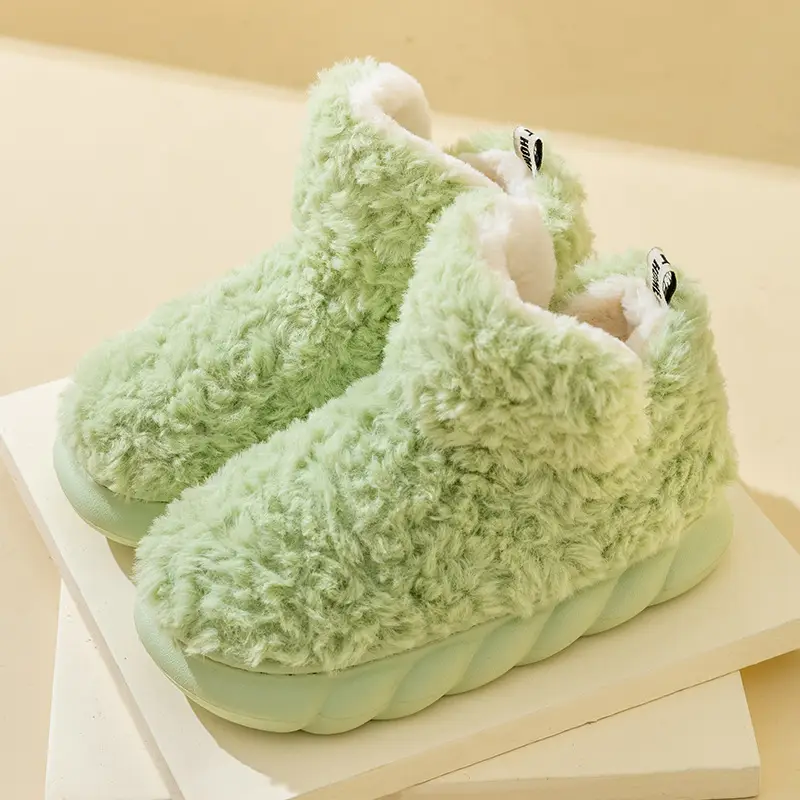 Cloud-Like Comfort Cotton Slippers with Heel Cover for Women, Autumn and Winter 2026 New Style Indoor Home Couple Thick-Soled Plush Cotton Shoes for Men Winter