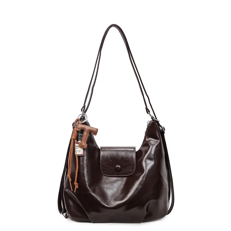 White Crossbody Shoulder Bag with Leather Strap - Image 15