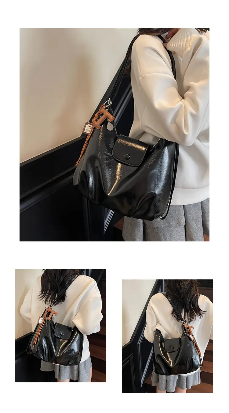 White Crossbody Shoulder Bag with Leather Strap — feature 10
