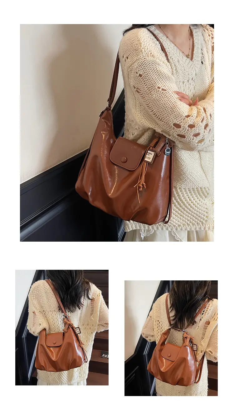 White Crossbody Shoulder Bag with Leather Strap — feature 14