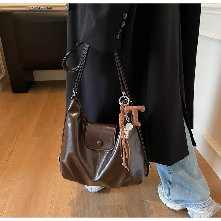 White Crossbody Shoulder Bag with Leather Strap — feature 32