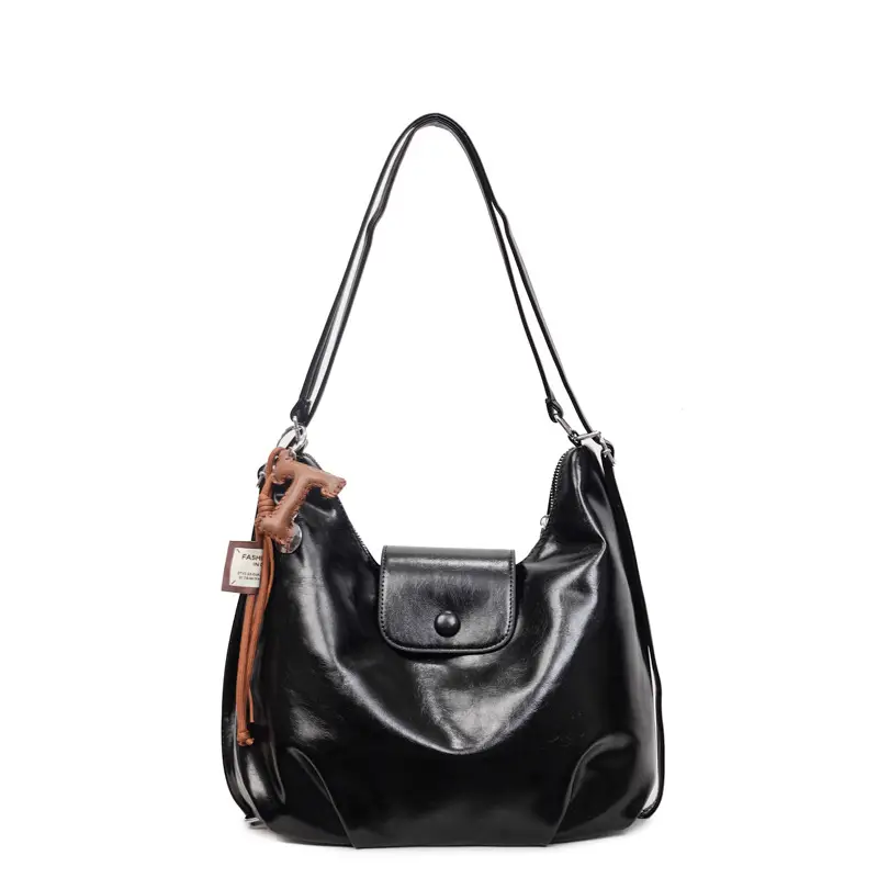 White Crossbody Shoulder Bag with Leather Strap - Image 6