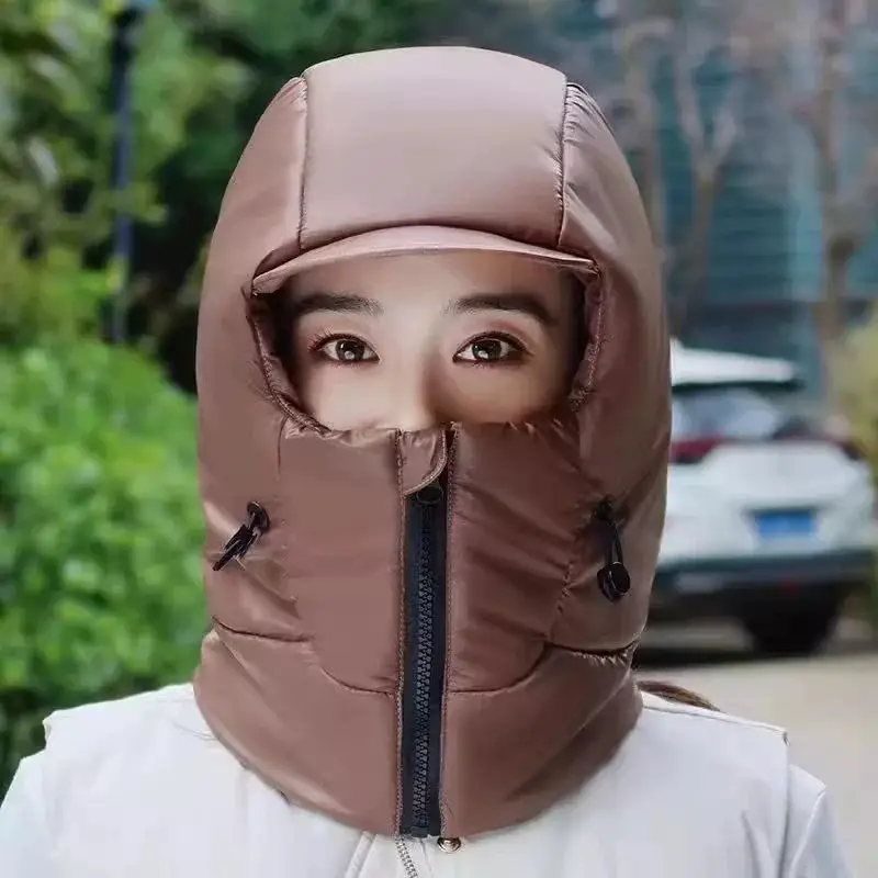 Winter Warm Hat for Women Riding Electric Bikes, Face Protection, Ear Protection, Neck Scarf, Integrated Thickeneded Lei Feng Hat, Outdoor Cold Protection Artifact — feature 12