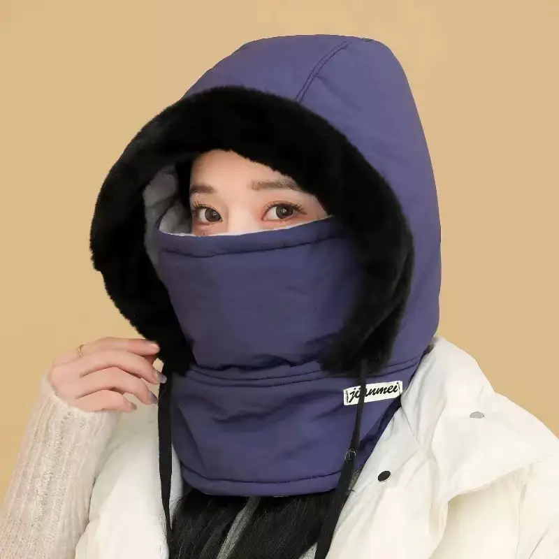 Winter Warm Hat for Women Riding Electric Bikes, Face Protection, Ear Protection, Neck Scarf, Integrated Thickeneded Lei Feng Hat, Outdoor Cold Protection Artifact — feature 22