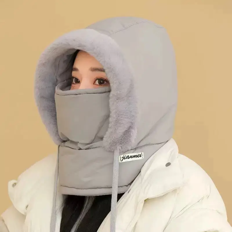 Winter Warm Hat for Women Riding Electric Bikes, Face Protection, Ear Protection, Neck Scarf, Integrated Thickeneded Lei Feng Hat, Outdoor Cold Protection Artifact — feature 25