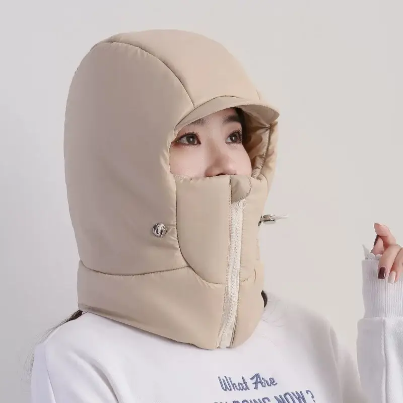 Winter Warm Hat for Women Riding Electric Bikes, Face Protection, Ear Protection, Neck Scarf, Integrated Thickeneded Lei Feng Hat, Outdoor Cold Protection Artifact — feature 9