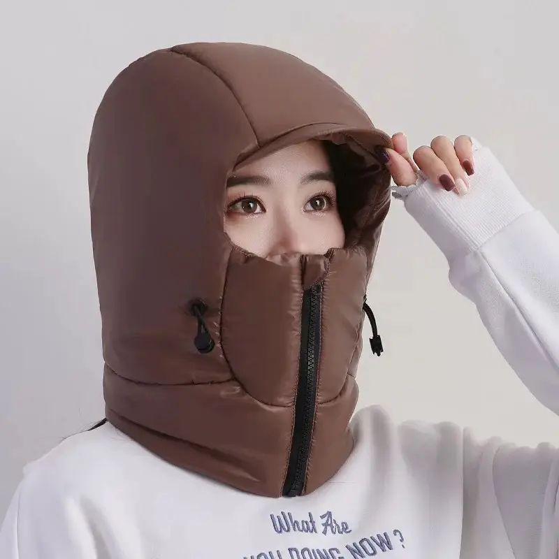 Winter Warm Hat for Women Riding Electric Bikes, Face Protection, Ear Protection, Neck Scarf, Integrated Thickeneded Lei Feng Hat, Outdoor Cold Protection Artifact