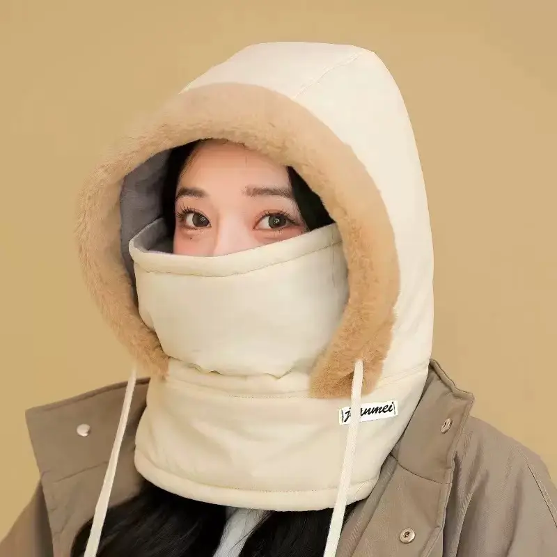 Winter Warm Hat for Women Riding Electric Bikes, Face Protection, Ear Protection, Neck Scarf, Integrated Thickeneded Lei Feng Hat, Outdoor Cold Protection Artifact