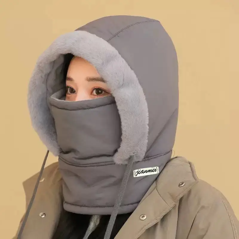 Winter Warm Hat for Women Riding Electric Bikes, Face Protection, Ear Protection, Neck Scarf, Integrated Thickeneded Lei Feng Hat, Outdoor Cold Protection Artifact