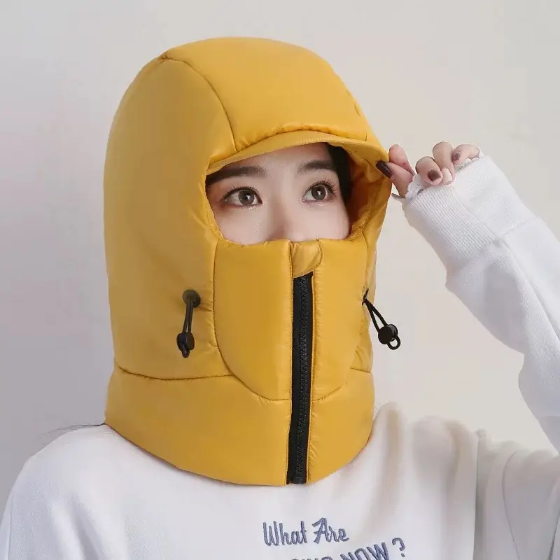 Winter Warm Hat for Women Riding Electric Bikes, Face Protection, Ear Protection, Neck Scarf, Integrated Thickeneded Lei Feng Hat, Outdoor Cold Protection Artifact