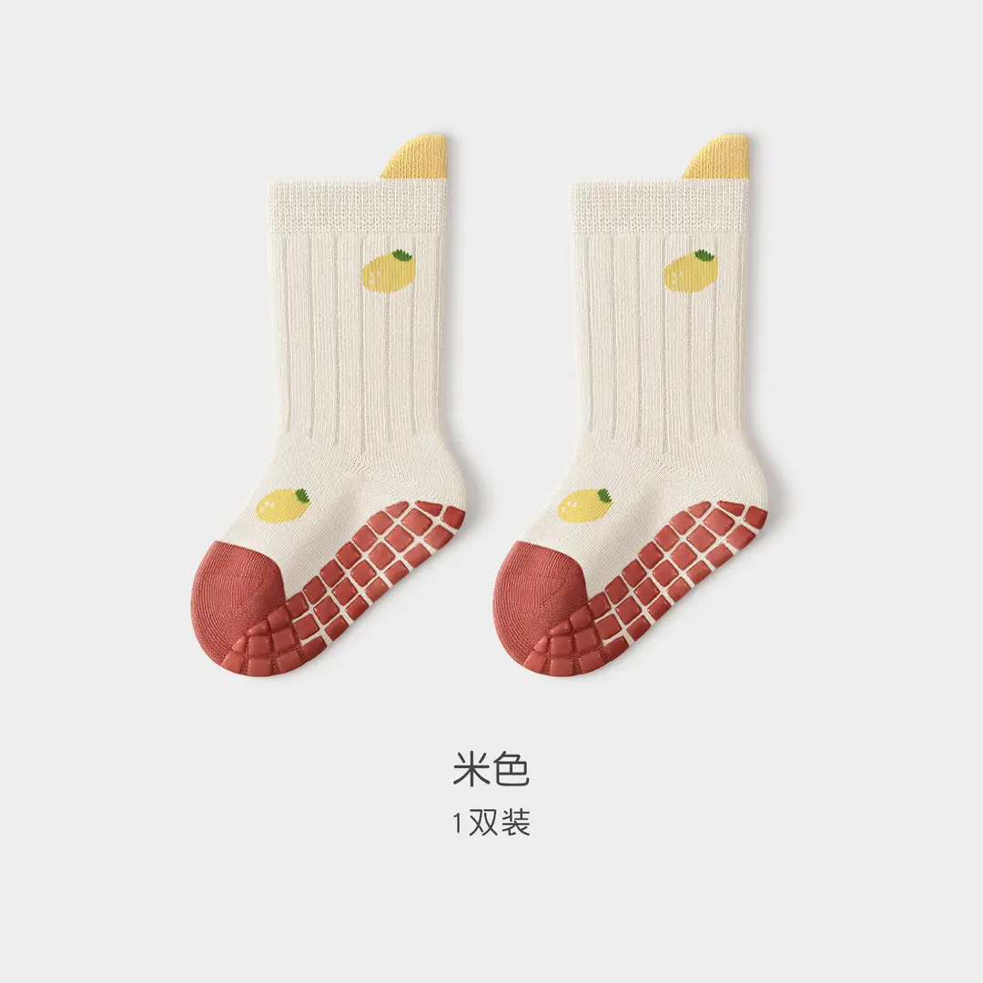 26 Autumn and Winter Seamless Baby Socks, Mid-Tube Floor Socks, Infant Socks, Class a Non-Slip Indoor Early Learning Walking Socks