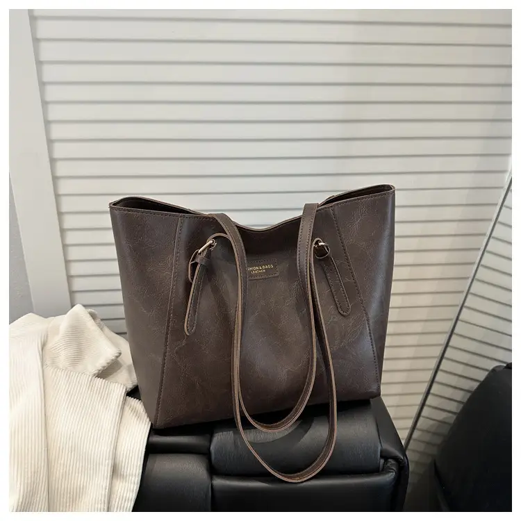 2025 New Export Women's Satchel Shoulder Bag Mommy Bucket Tote Bag High-End Large-Capacity Bags - Image 4